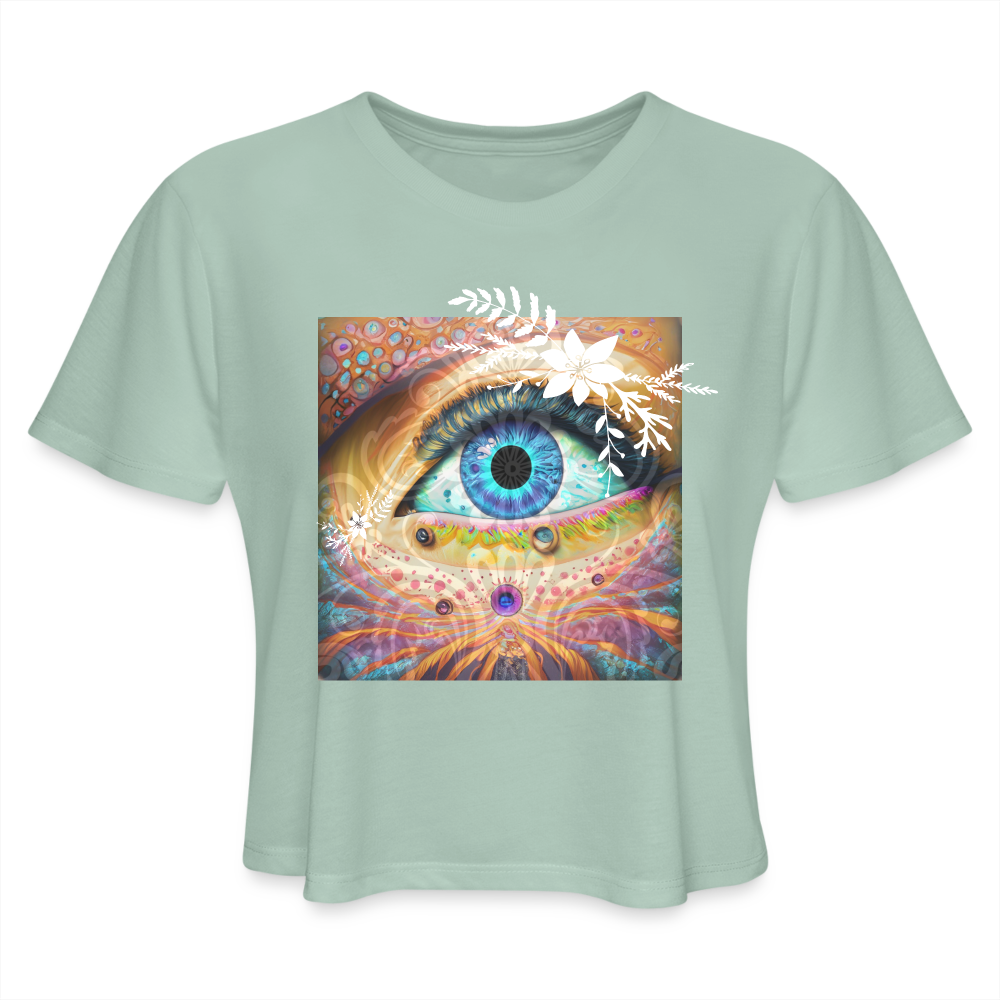 Relax with Women's Cropped T-Shirt - dusty mint blue