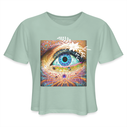 Relax with Women's Cropped T-Shirt - dusty mint blue