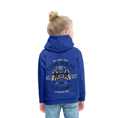 Escape Reality Video Gamer Kids‘ Premium Hoodie - royal blue