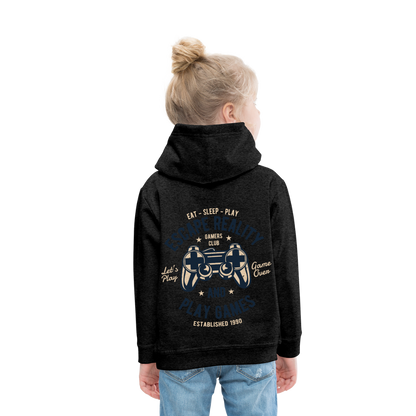 Escape Reality Video Gamer Kids‘ Premium Hoodie - charcoal grey
