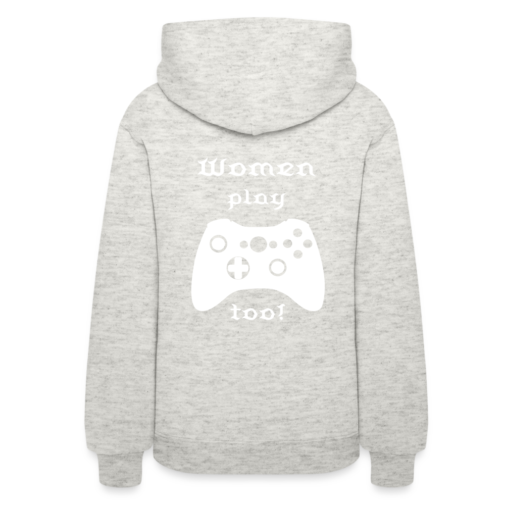 I Game What About Her? Women's Hoodie - heather oatmeal