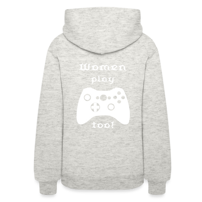 I Game What About Her? Women's Hoodie - heather oatmeal