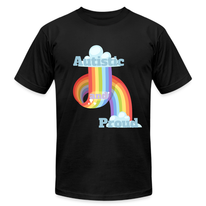 Autistic and Proud Unisex Jersey T-Shirt | Bella + Canvas - black
