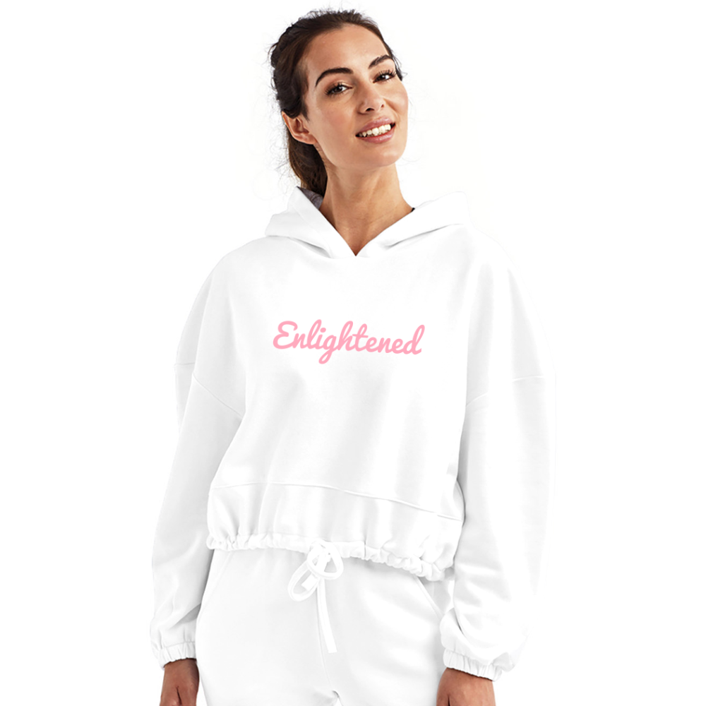 Enlightened Women’s Cropped Hoodie - white