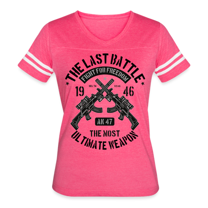 AK 47 Women's Cropped T-Shirt - vintage pink/white