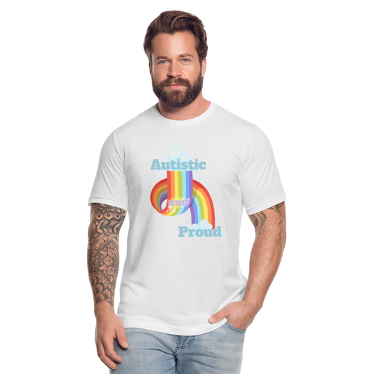 Autistic and Proud Unisex Jersey T-Shirt | Bella + Canvas - white