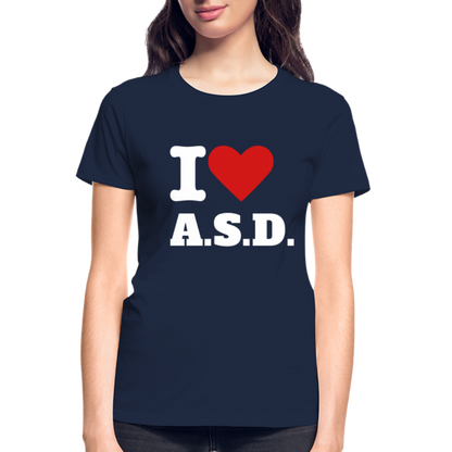 Autism Love Gildan Ultra Cotton Ladies T-Shirt - navy