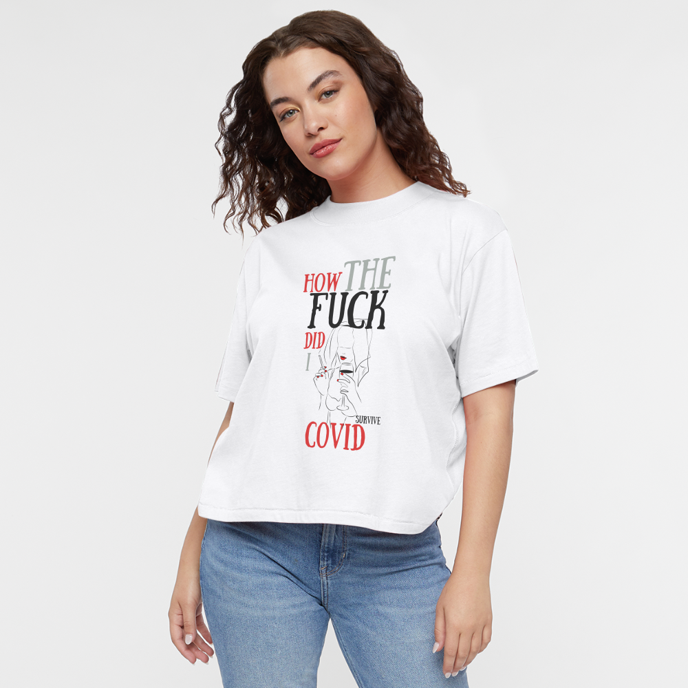 Oh Hail! Survivors of COVID-19 Women's Boxy Tee - white