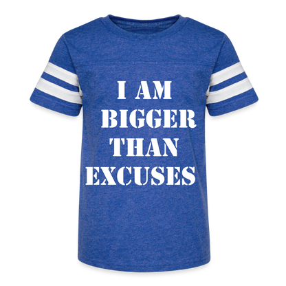 Watch Me Kid's Football Tee - vintage royal/white