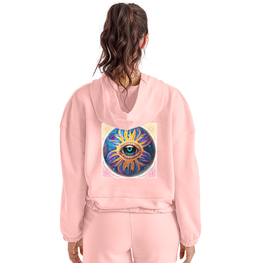 Enlightened Women’s Cropped Hoodie - light pink