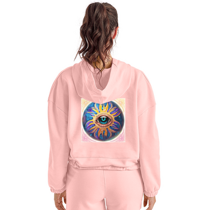 Enlightened Women’s Cropped Hoodie - light pink