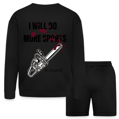 It Really Does Count Bella + Canvas Unisex Sweatshirt & Short Set - black