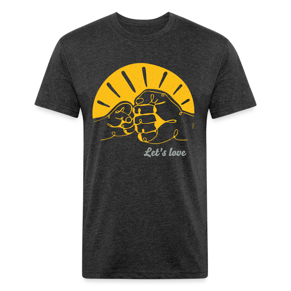 Let's love @Sofiesartstudio.com Fitted Cotton/Poly T-Shirt by Next Level - heather black