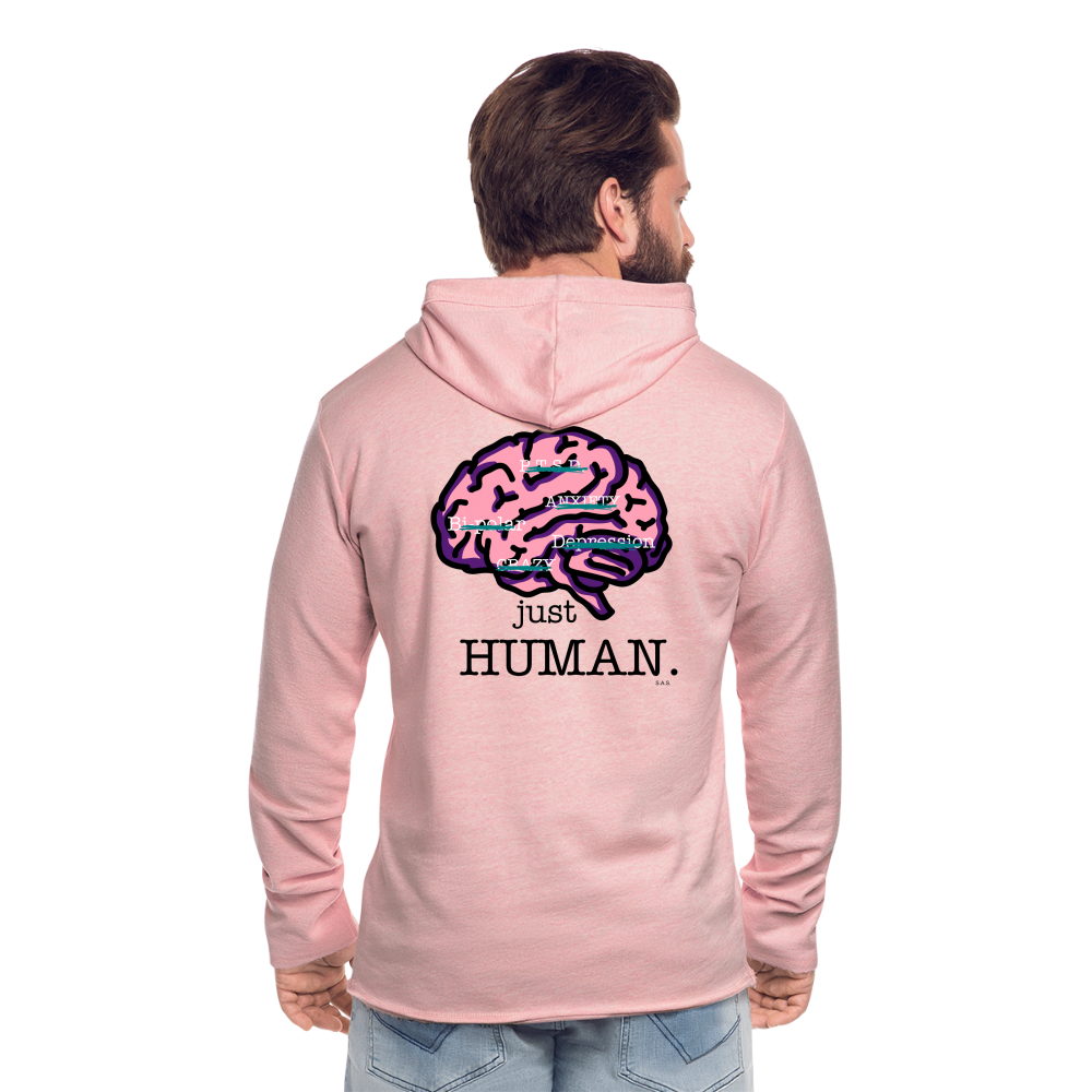 Just Joking!  Unisex Lightweight Terry Hoodie - cream heather pink