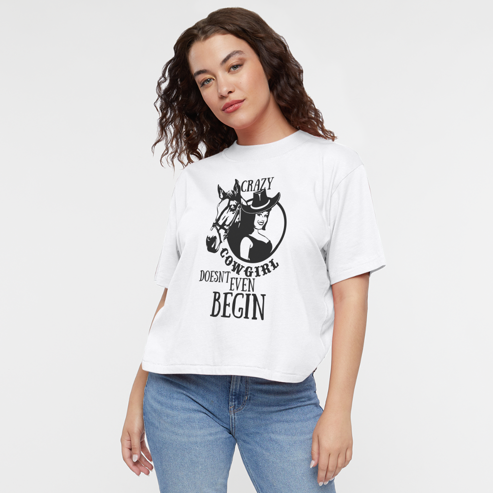 Crazy Cowgirl Women's Boxy Tee - white