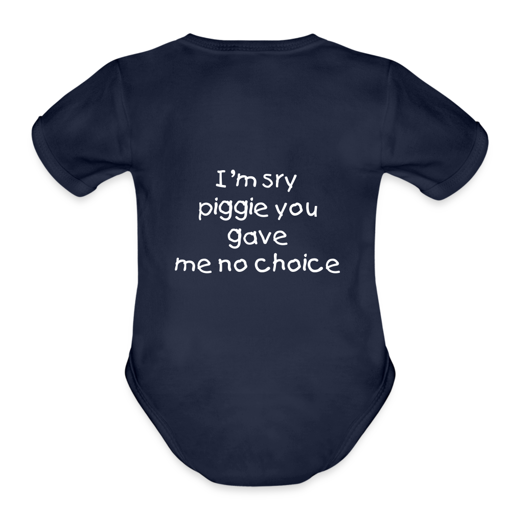Sweet Piggie Organic Short Sleeve Baby Bodysuit | Spreadshirt 401 - dark navy