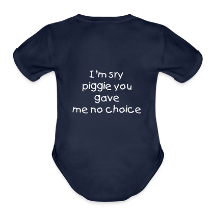 Sweet Piggie Organic Short Sleeve Baby Bodysuit | Spreadshirt 401 - dark navy