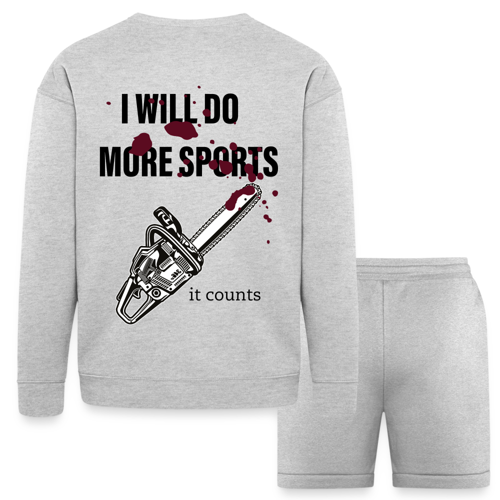 It Really Does Count Bella + Canvas Unisex Sweatshirt & Short Set - heather gray