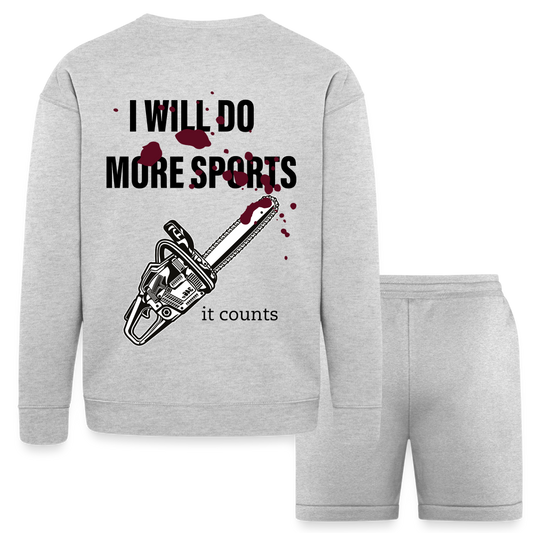 It Really Does Count Bella + Canvas Unisex Sweatshirt & Short Set - heather gray