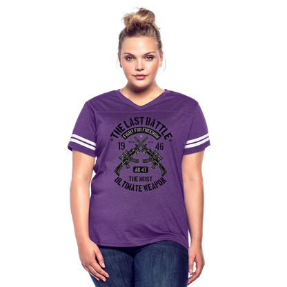 AK 47 Women's Cropped T-Shirt - vintage purple/white