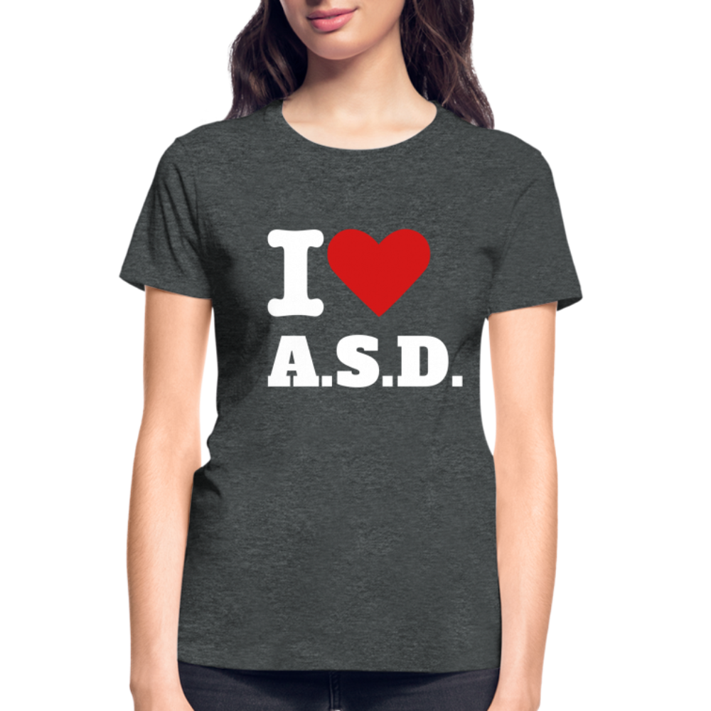 Autism Love Gildan Ultra Cotton Ladies T-Shirt - deep heather