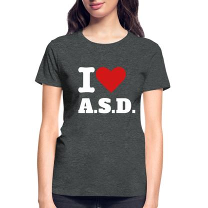 Autism Love Gildan Ultra Cotton Ladies T-Shirt - deep heather