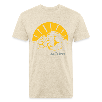 Let's love @Sofiesartstudio.com Fitted Cotton/Poly T-Shirt by Next Level - heather cream
