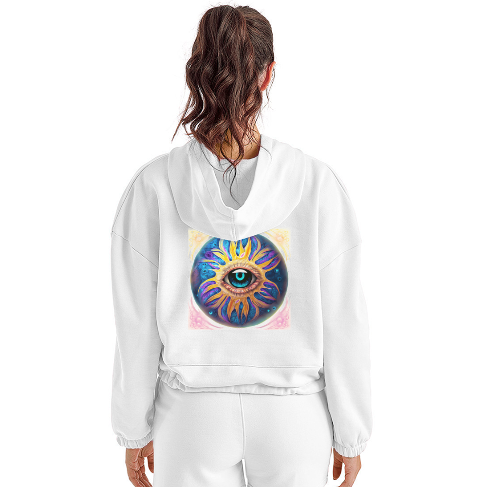 Enlightened Women’s Cropped Hoodie - white