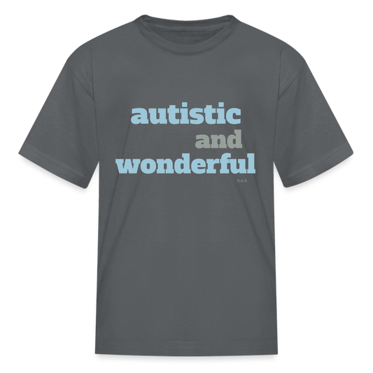 Autistic and Wonderful Kids' T-Shirt | Fruit of the Loom 3931B - charcoal