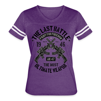 AK 47 Women's Cropped T-Shirt - vintage purple/white