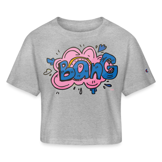 Bang Bang Champion Women’s Cropped T-Shirt - heather gray