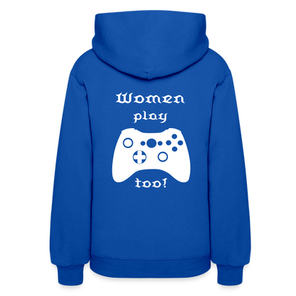 I Game What About Her? Women's Hoodie - royal blue