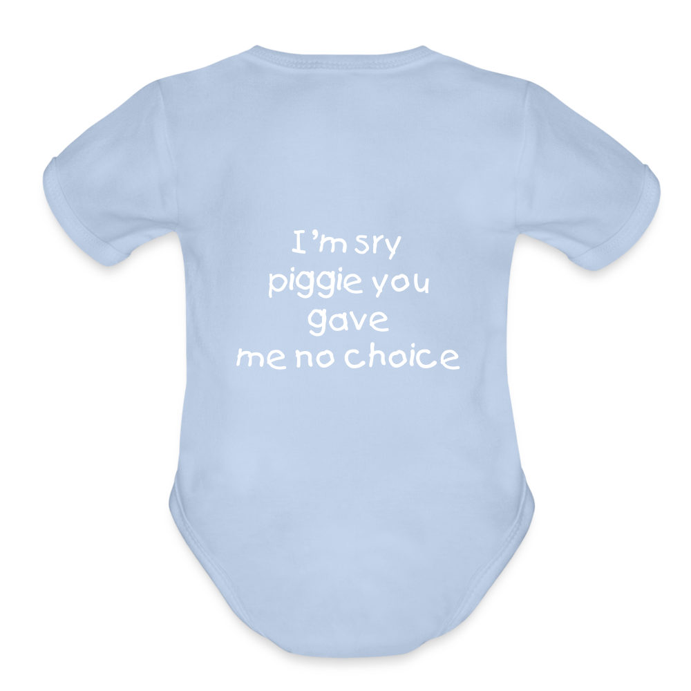 Sweet Piggie Organic Short Sleeve Baby Bodysuit | Spreadshirt 401 - sky