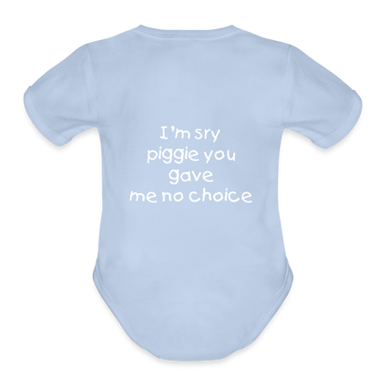 Sweet Piggie Organic Short Sleeve Baby Bodysuit | Spreadshirt 401 - sky