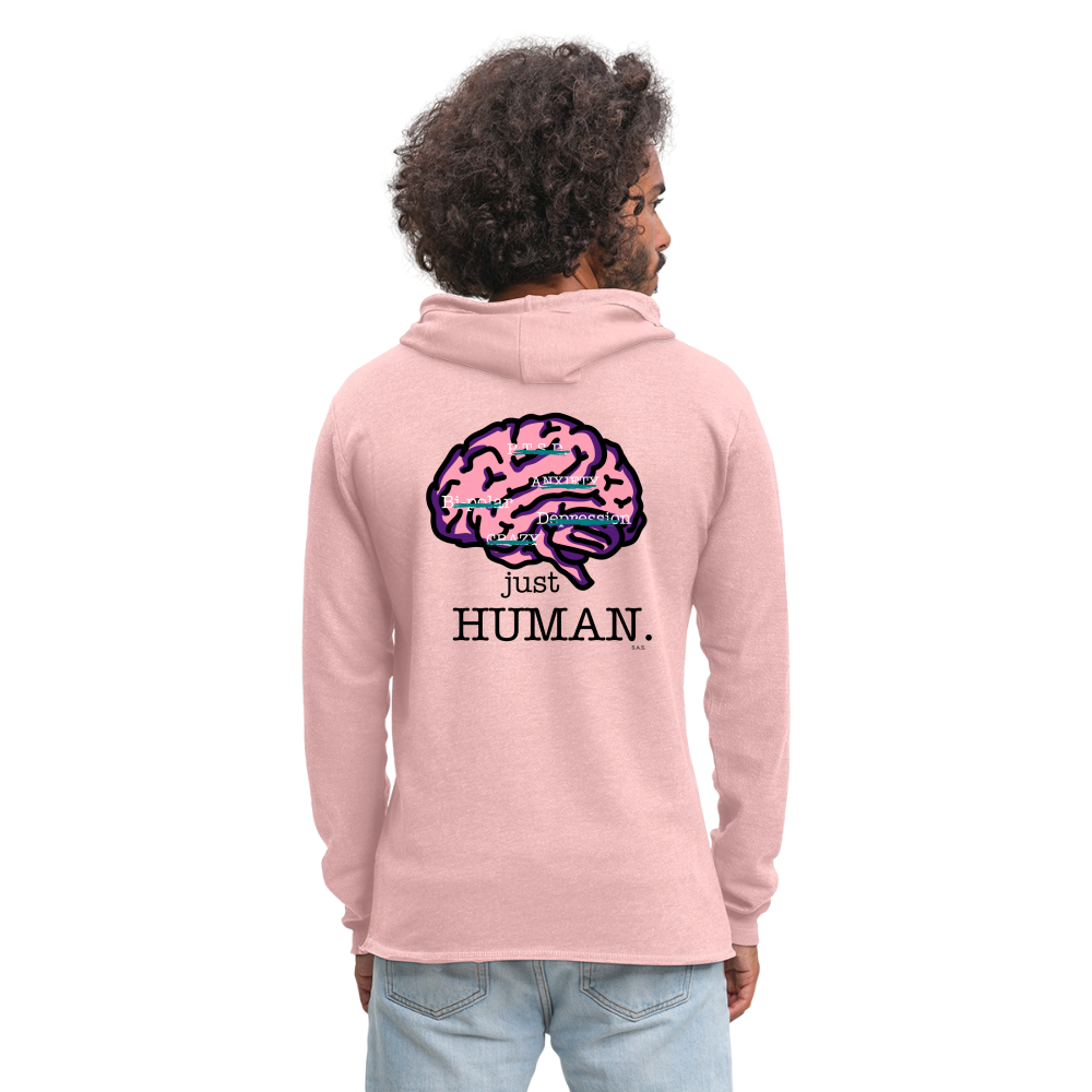 Just Joking!  Unisex Lightweight Terry Hoodie - cream heather pink