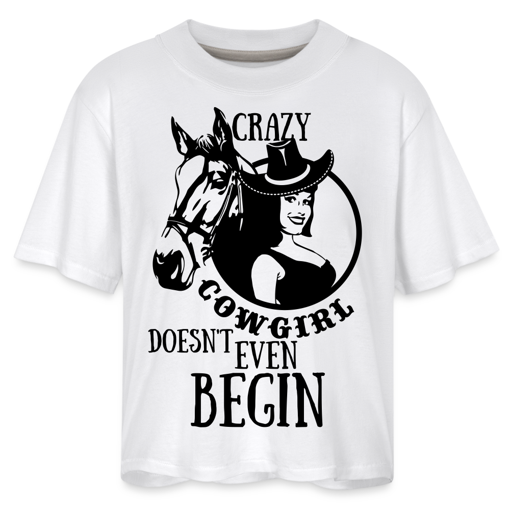 Crazy Cowgirl Women's Boxy Tee - white