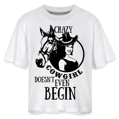 Crazy Cowgirl Women's Boxy Tee - white
