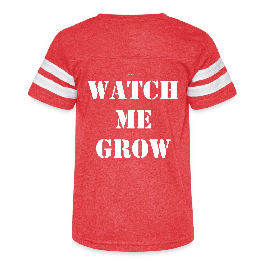 Watch Me Kid's Football Tee - vintage red/white