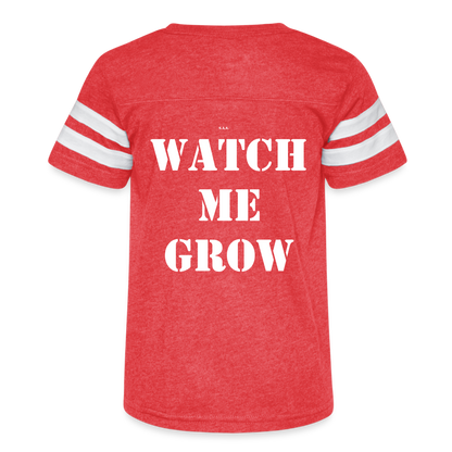 Watch Me Kid's Football Tee - vintage red/white