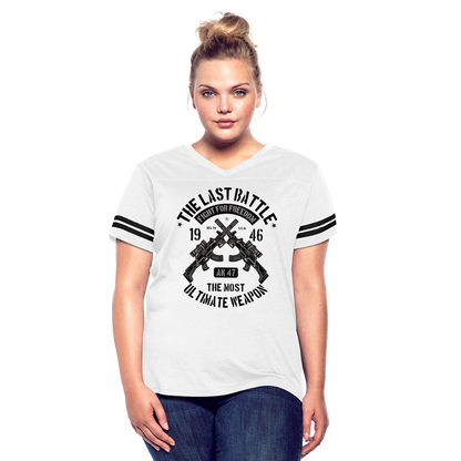 AK 47 Women's Cropped T-Shirt - white/black