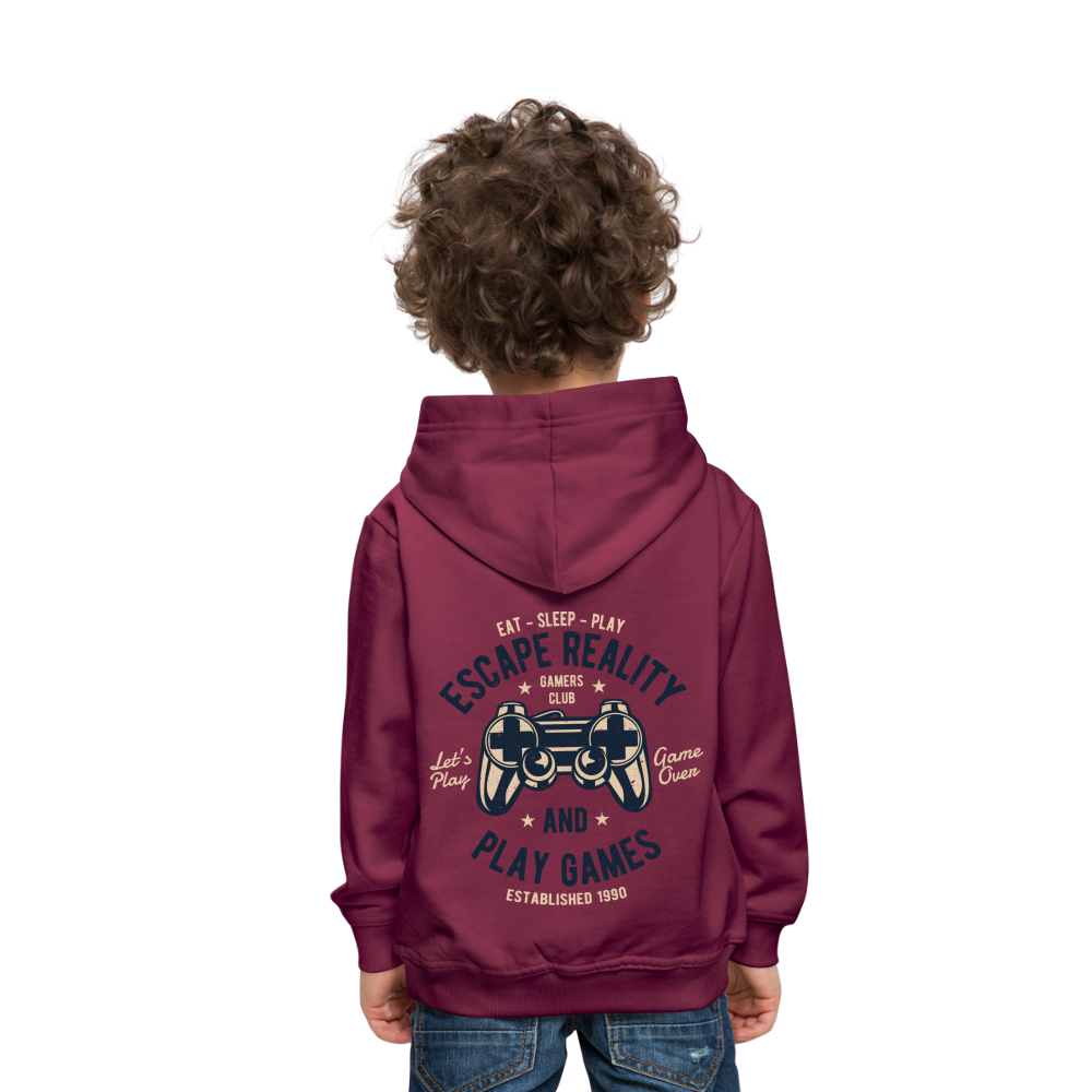 Escape Reality Video Gamer Kids‘ Premium Hoodie - burgundy