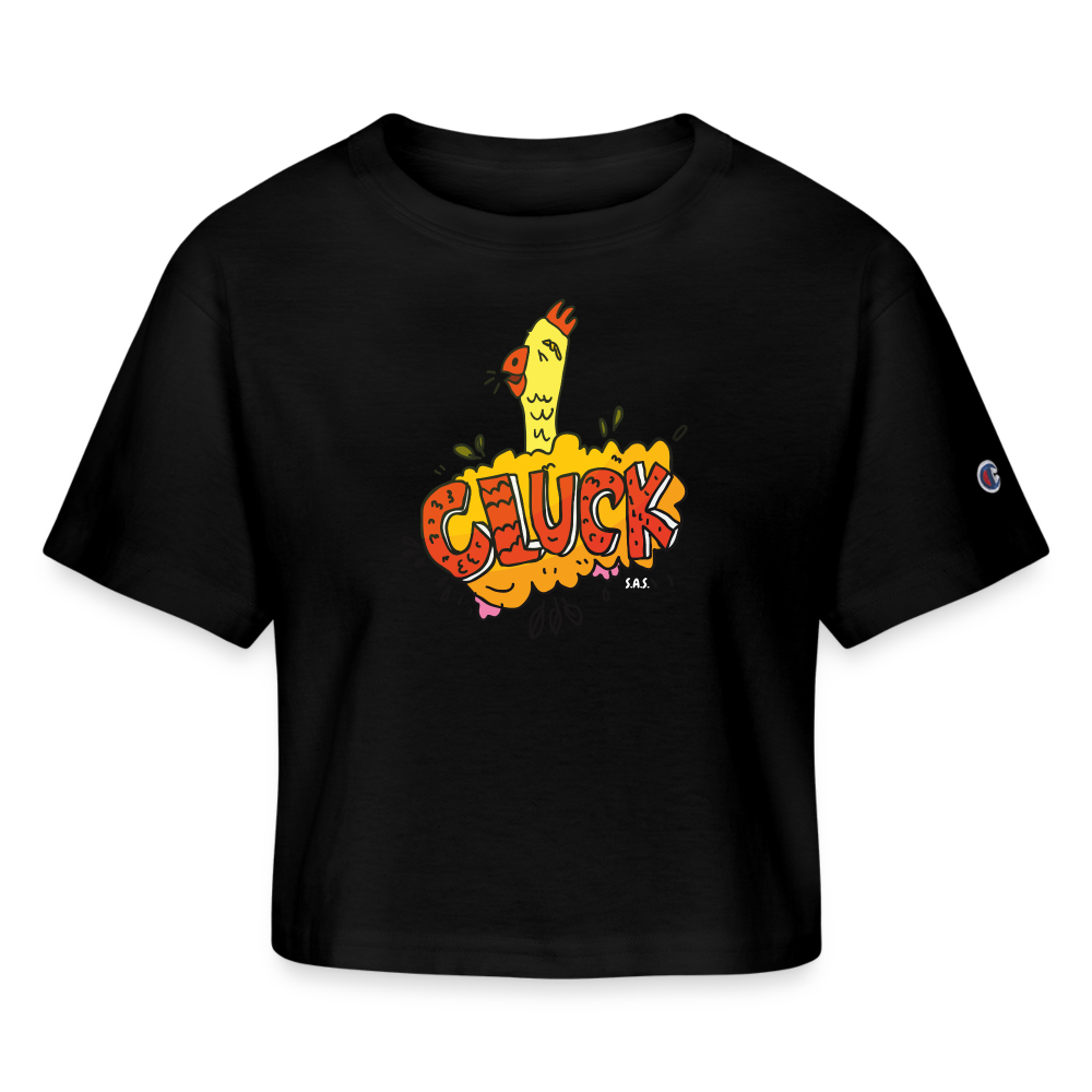 cluck Champion Women’s Cropped T-Shirt - black