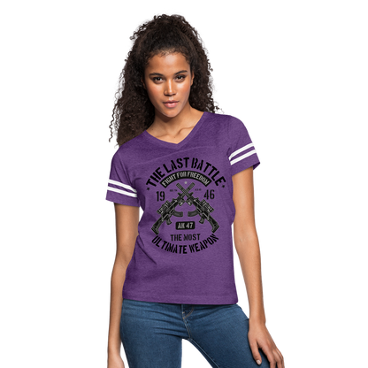 AK 47 Women's Cropped T-Shirt - vintage purple/white