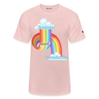 Autistic and Wonderful Champion Unisex T-Shirt - blush pink 