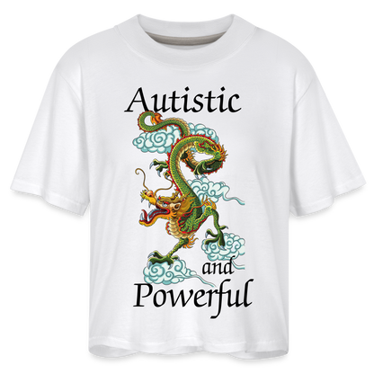 Autistic and Powerful Women's Boxy Tee - white