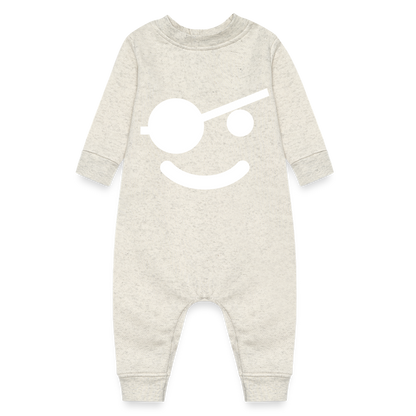 Arrr!!! Baby Fleece One Piece - heather oatmeal