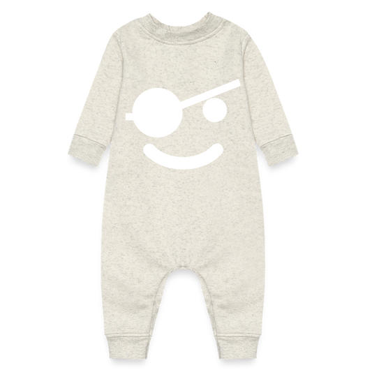 Arrr!!! Baby Fleece One Piece - heather oatmeal