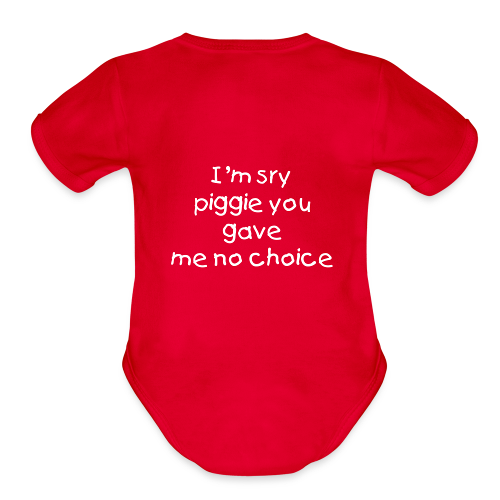 Sweet Piggie Organic Short Sleeve Baby Bodysuit | Spreadshirt 401 - red