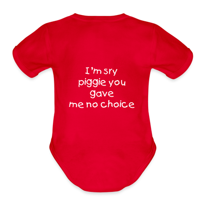 Sweet Piggie Organic Short Sleeve Baby Bodysuit | Spreadshirt 401 - red