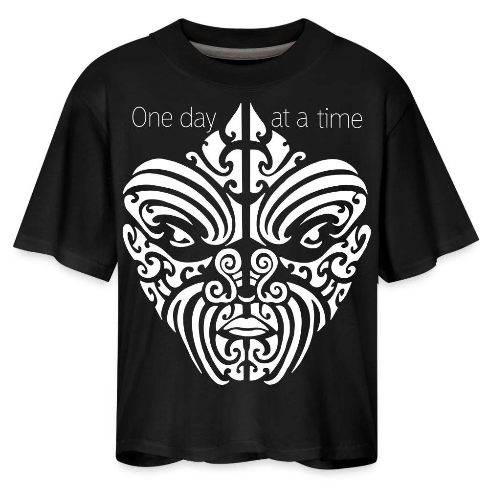 Tribal Face Women's Boxy Tee - black